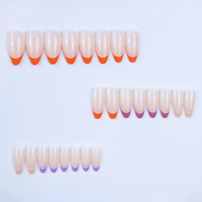 Artificial nails with modern gradient and graphic accents Acalora
