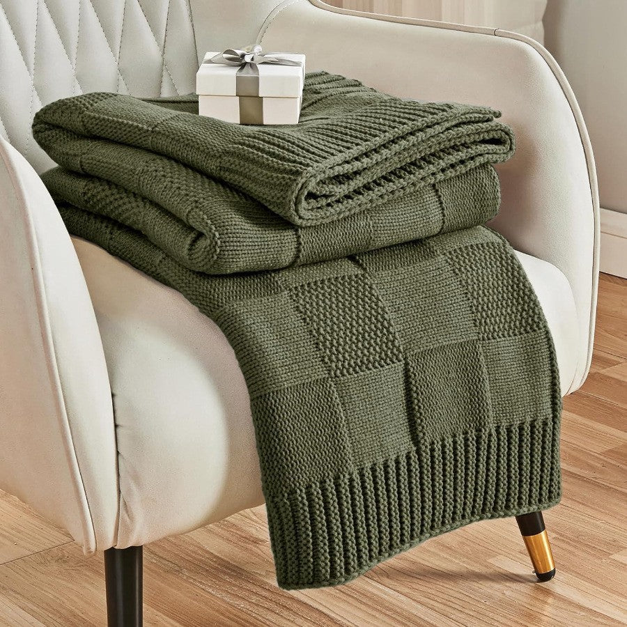 Textured Knit Throw Blanket