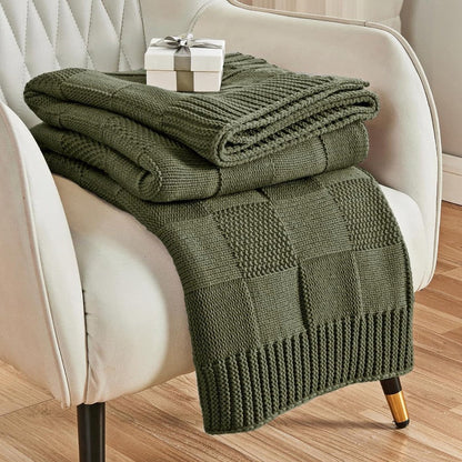 Textured Knit Throw Blanket