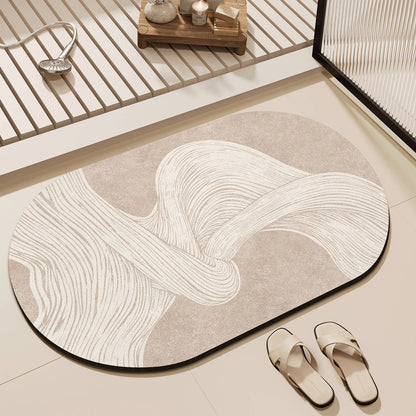 Elegant Oval Bathroom Mat