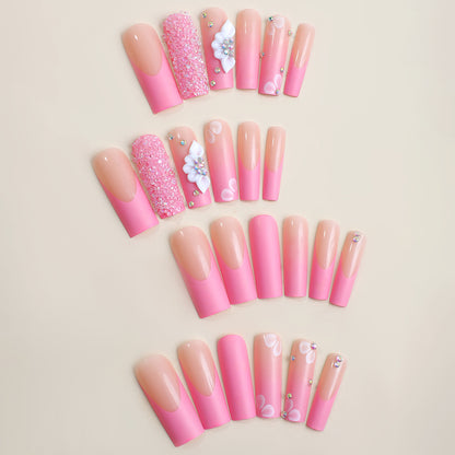 Decorative Press-On Nail Set with Multi-Designs Acalora