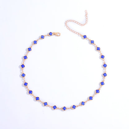 Floral Charm Choker Necklace Acalora 1788164322