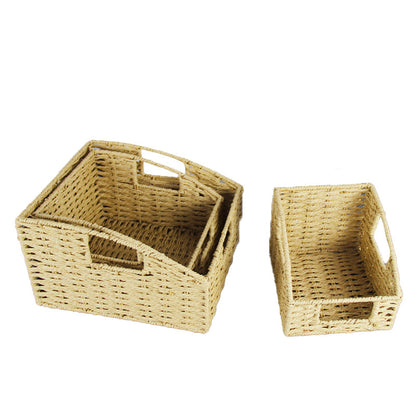 Natural Fiber Rectangular Storage Basket Acalora