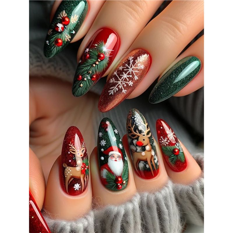 Festive Holiday Nail Art Acalora