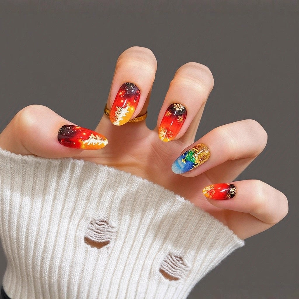 Artificial nails with creepy skull design Acalora