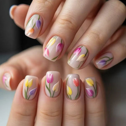 Elegant Floral Nail Art Acalora