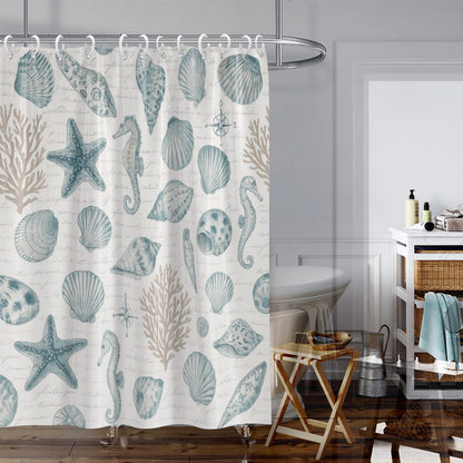 Coastal Marine-Inspired Shower Curtain