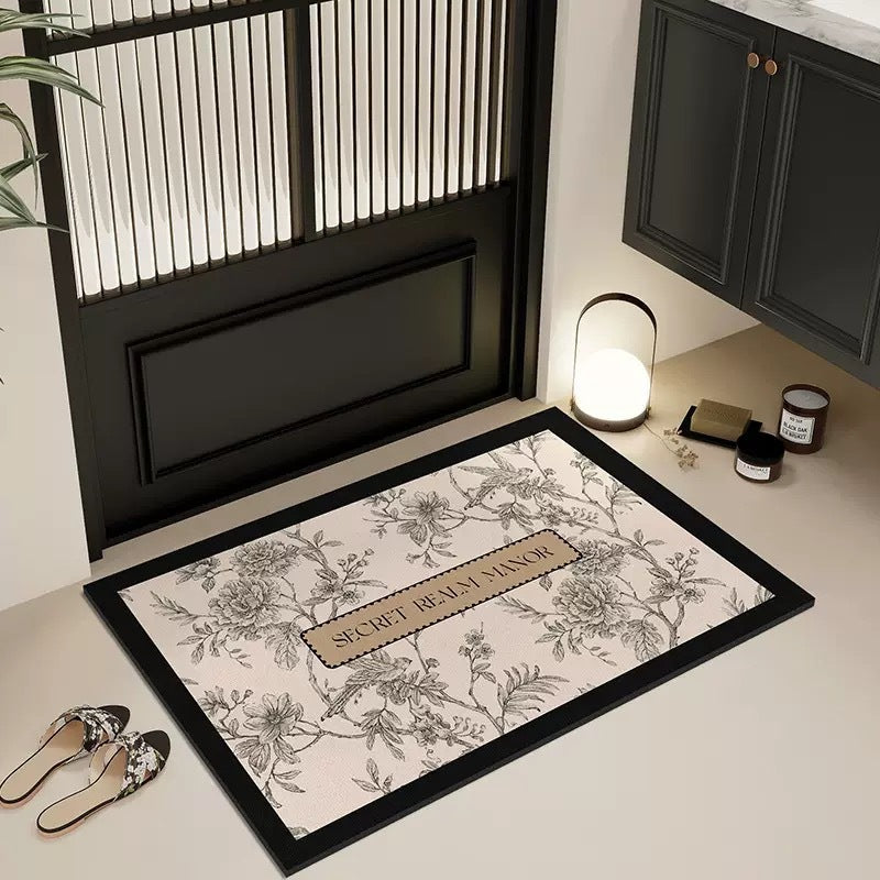 Elegant Country-Themed Bathroom Mat