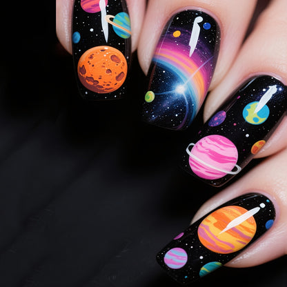Celestial-Themed Nail Art Acalora