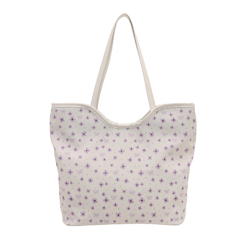 Floral Print Shopping Tote Bag Acalora