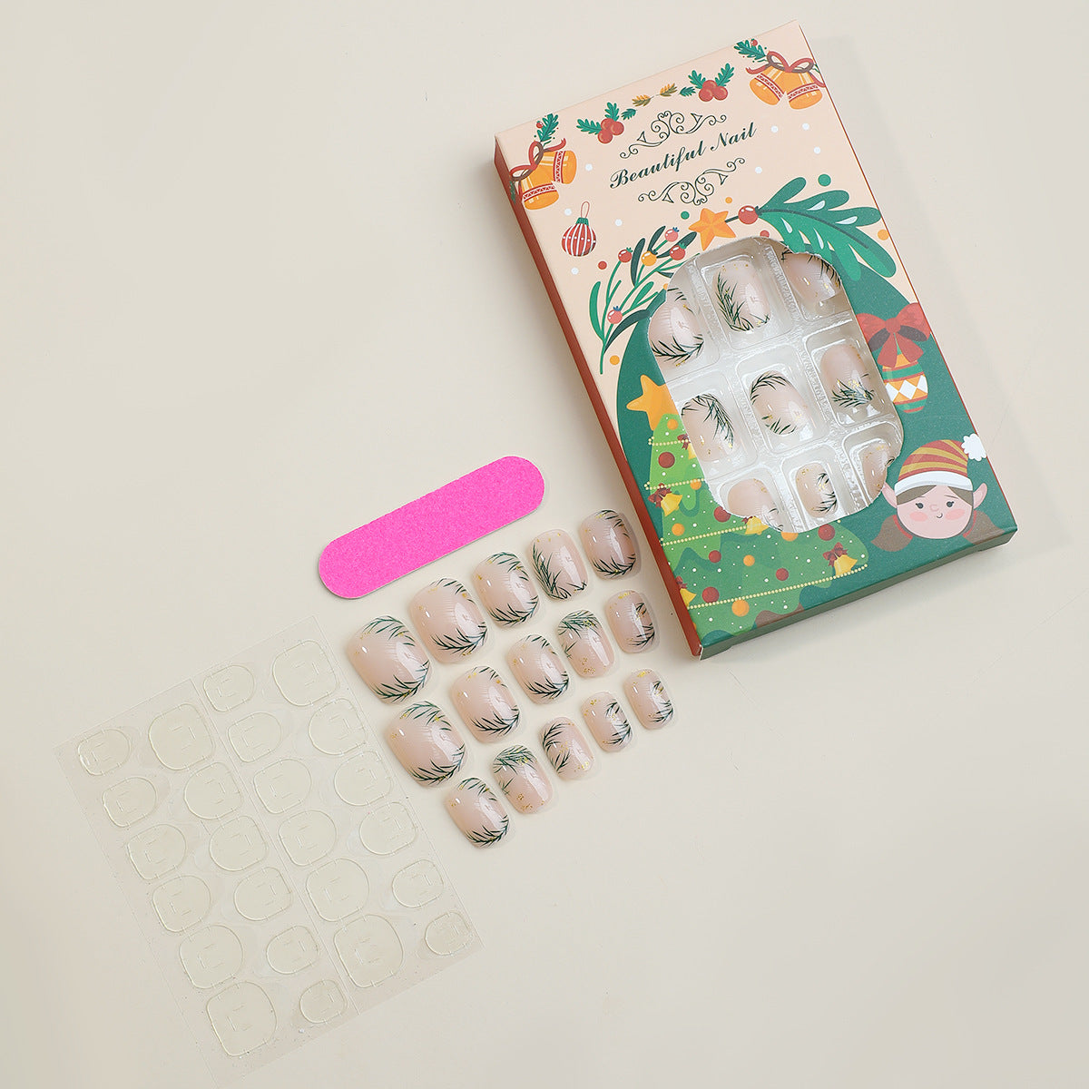 Decorative Press-On Nail Art Kit with Holiday-Themed Designs Acalora