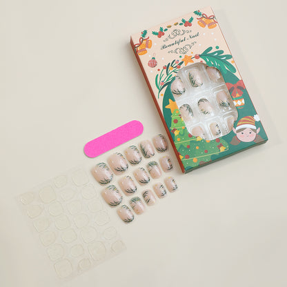 Decorative Press-On Nail Art Kit with Holiday-Themed Designs Acalora