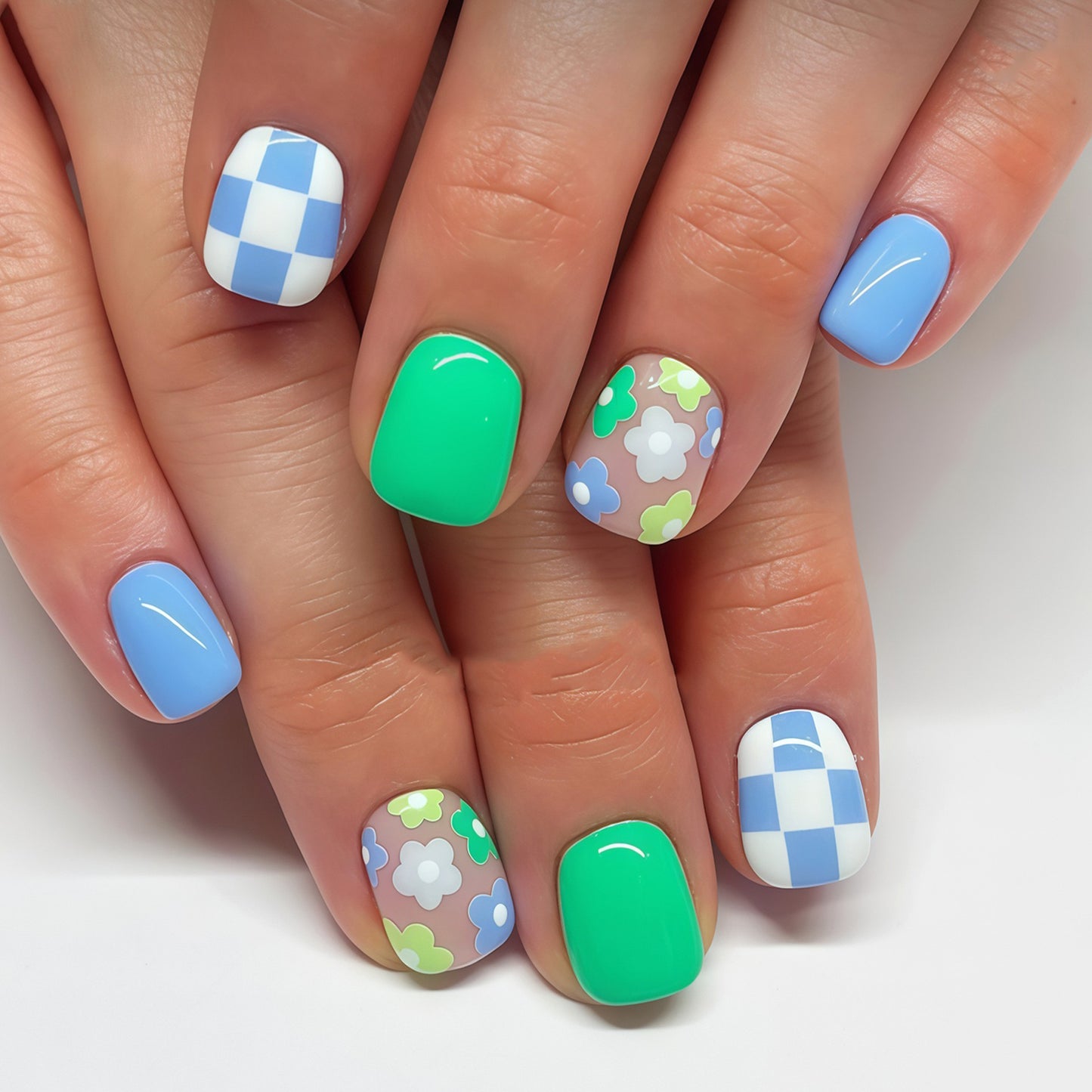 Creative Floral Press-On Nail Art Set Acalora