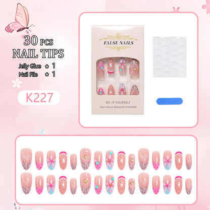 Art nail set with colorful blooming 3D applications Acalora