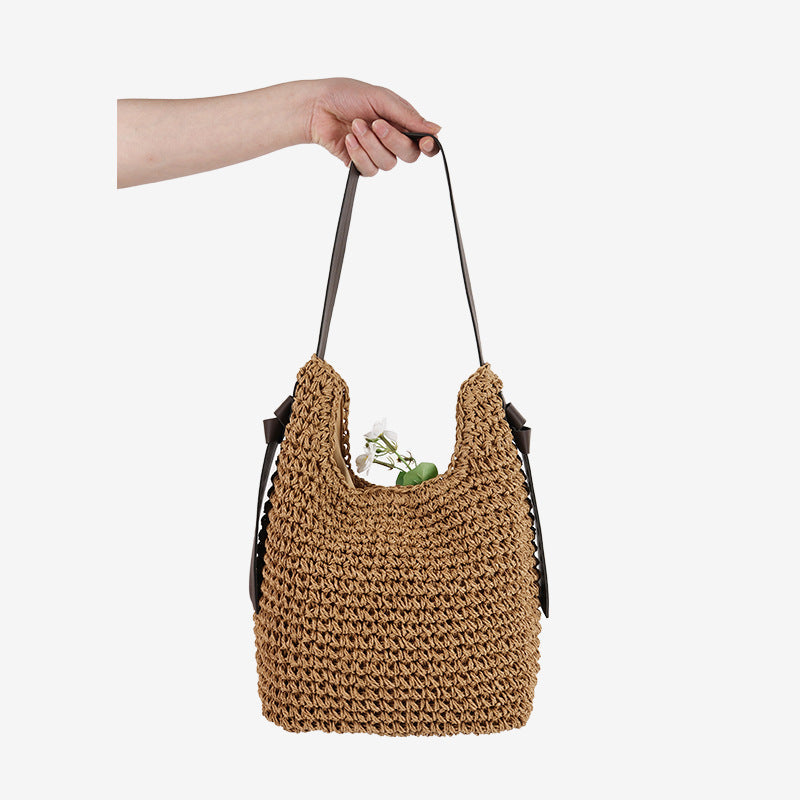 Women's Handmade Tote Bag made from natural raffia fabric Karnz