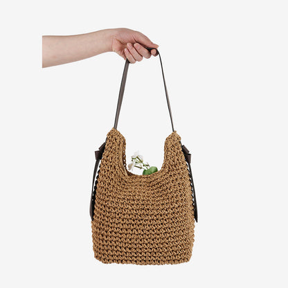 Women's Handmade Tote Bag made from natural raffia fabric Karnz