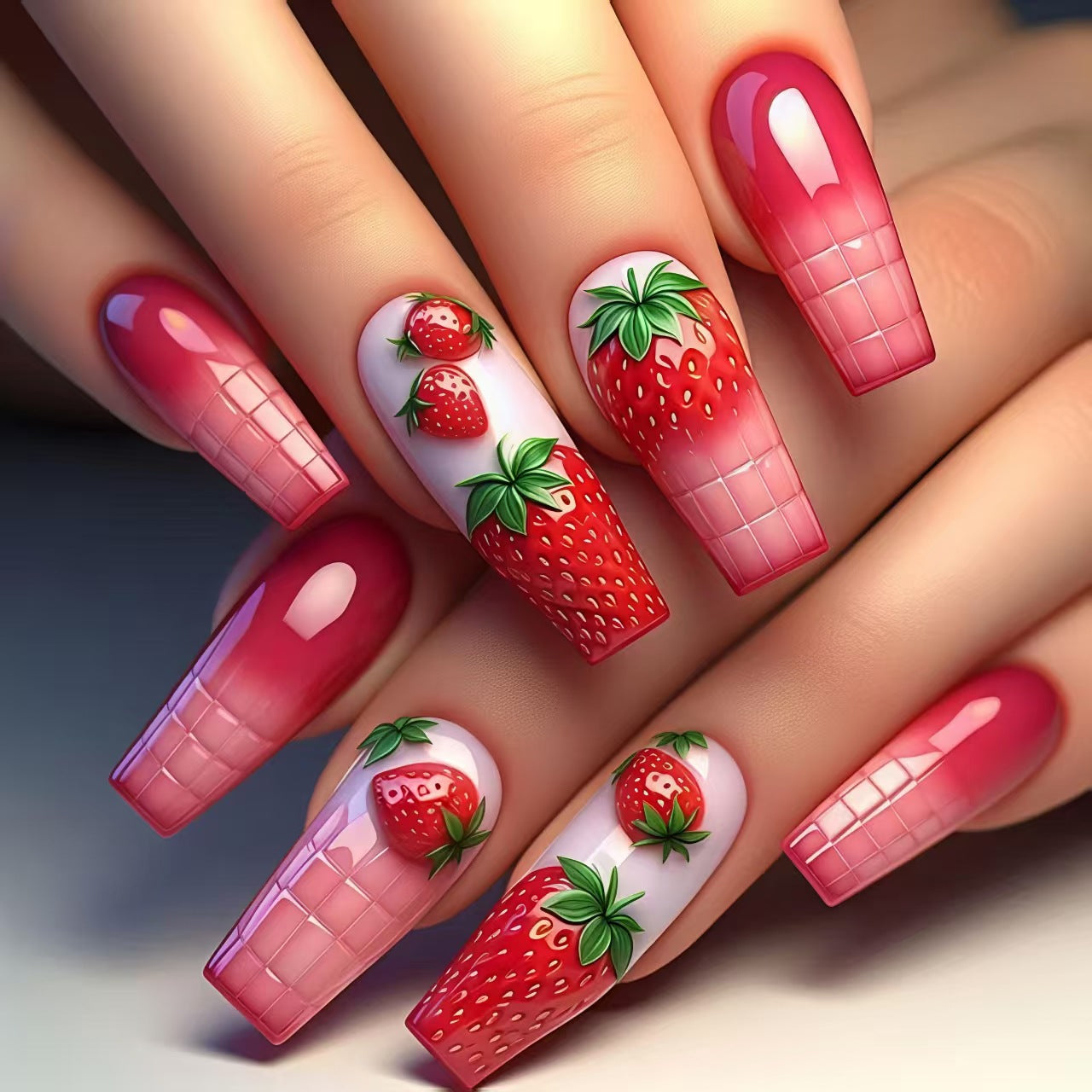Strawberry-Themed Nail Art Designs Acalora