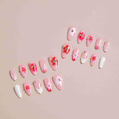 Elegant Floral Design Press-On Nail Set Acalora