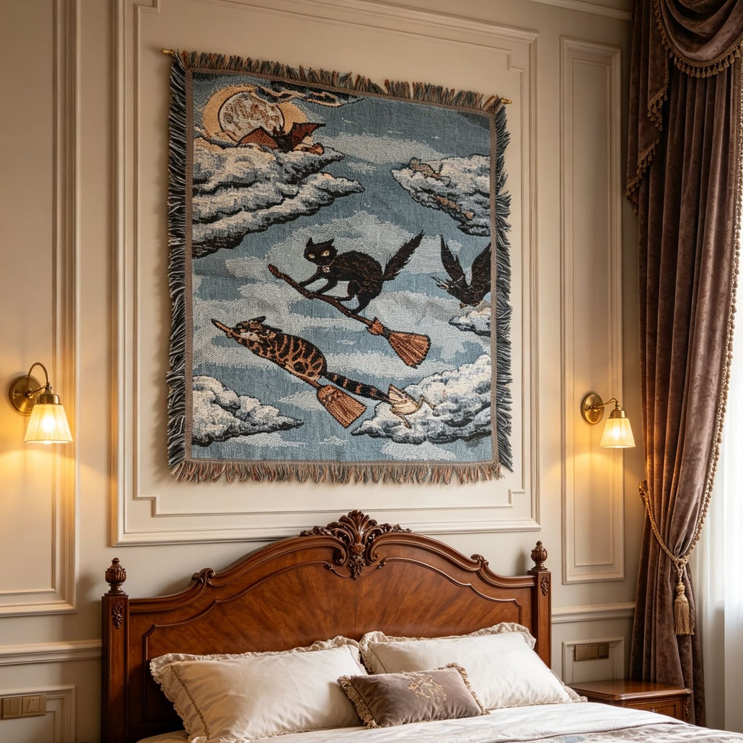 Fringed Landscape Wall Tapestry