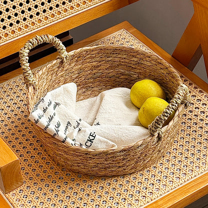 Handwoven storage basket with handles Acalora