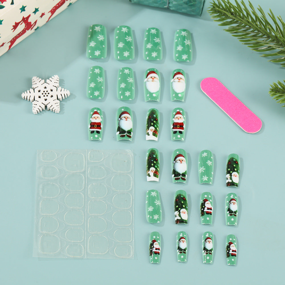 Glittering artificial nails in festive Christmas design Acalora