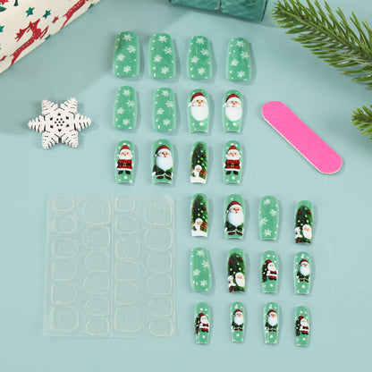 Glittering artificial nails in festive Christmas design Acalora