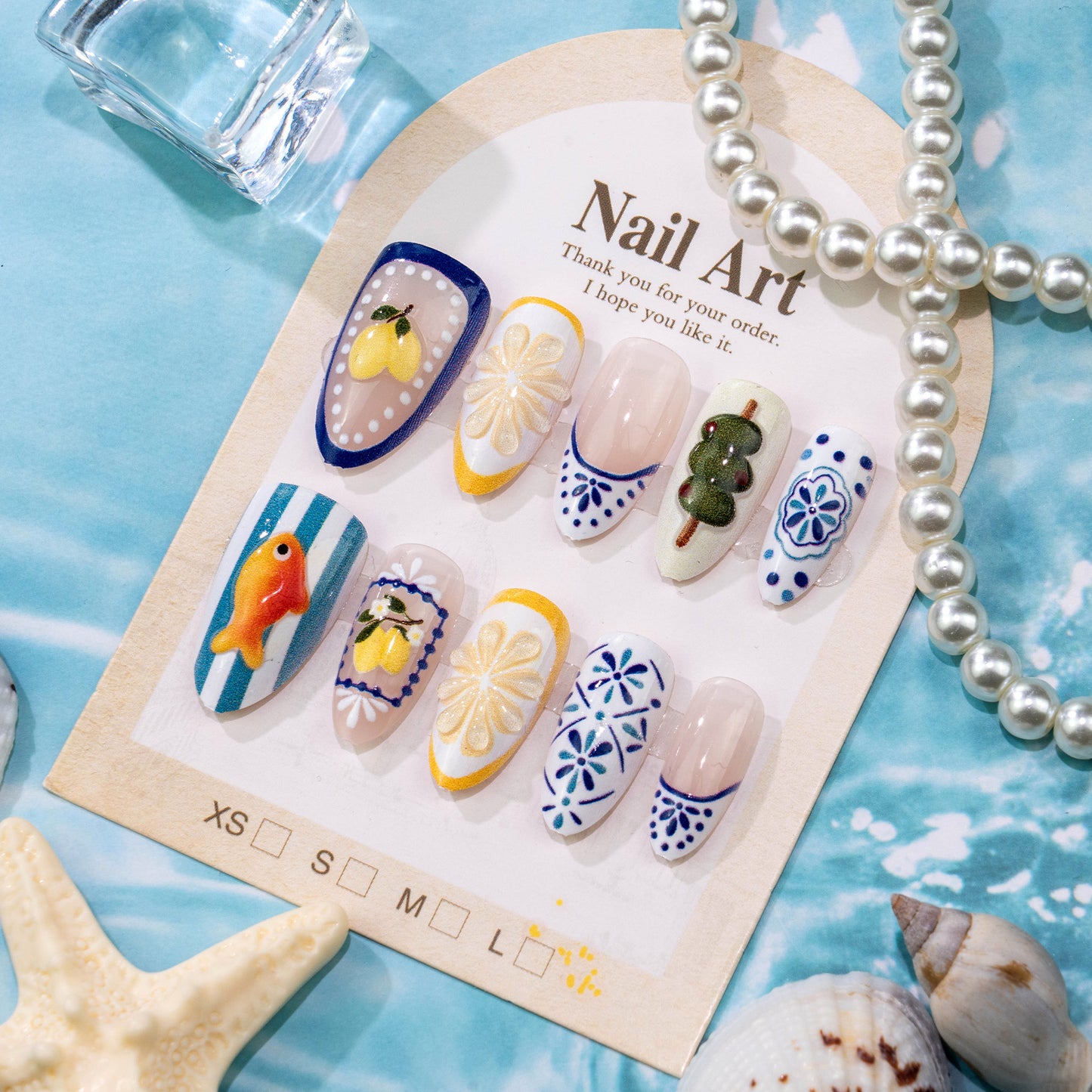 Artistic Themed Press-On Nail Set Acalora