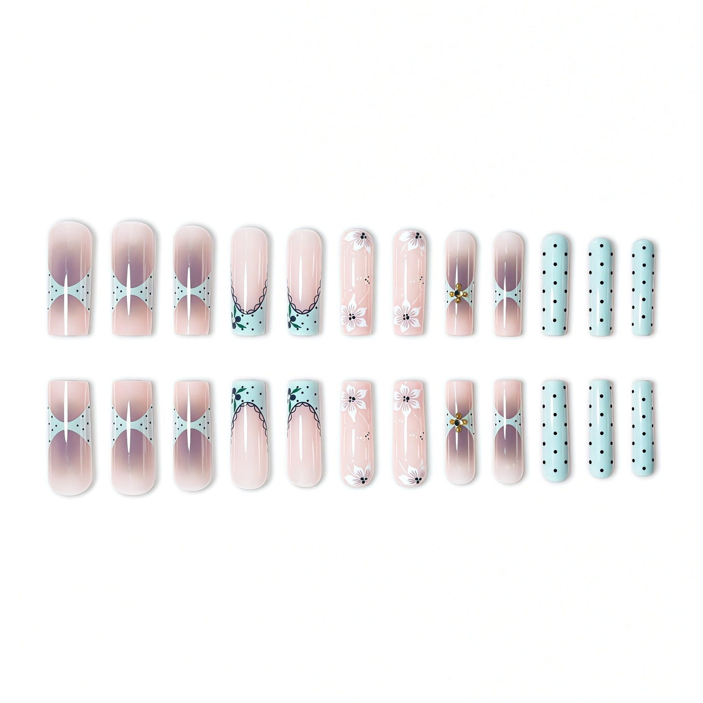 Floral Elegant Press-On Nail Set Acalora