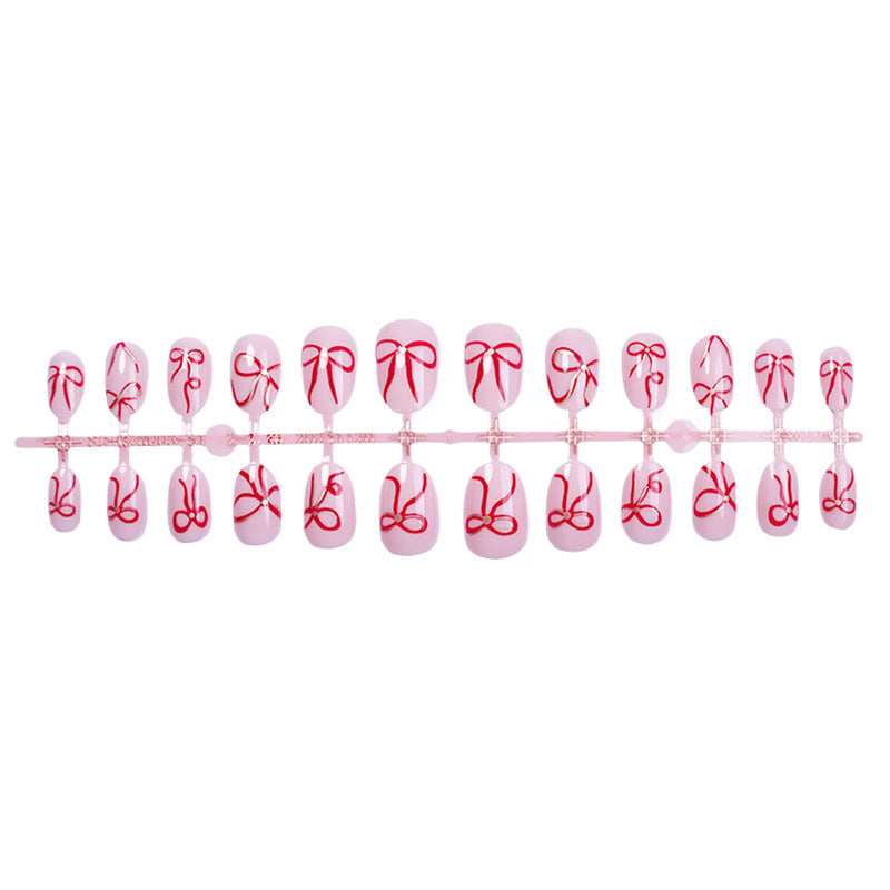 Whimsical Bow Embellished Press-On Nails Acalora