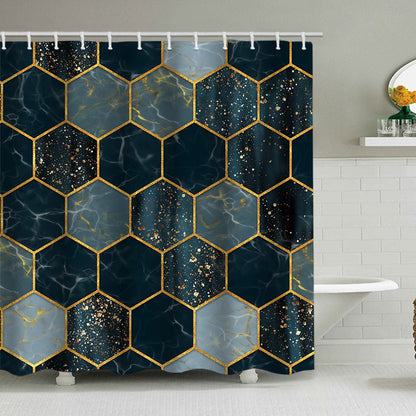 Textured Mosaic Pattern Shower Curtain