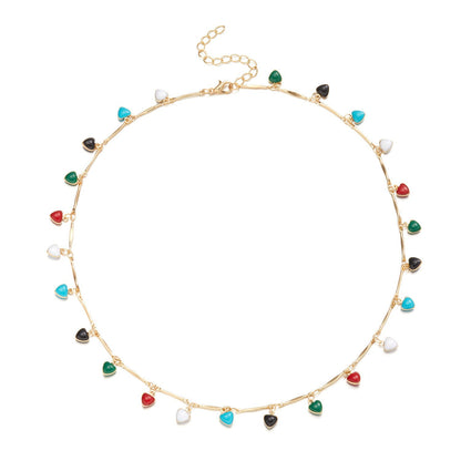 Heart Charm Statement Necklace Acalora