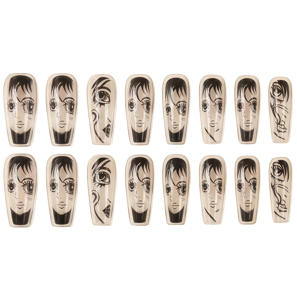 Art Nail Set with Artistic Portrait Designs Acalora