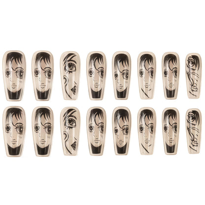 Art Nail Set with Artistic Portrait Designs Acalora
