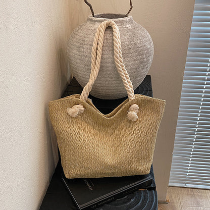 Chic Handwoven Beach Tote Bag Acalora