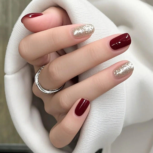 Artificial nails with high-gloss finish and glitter accents Acalora