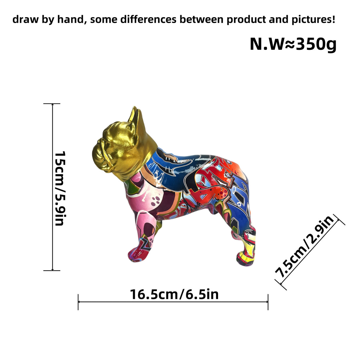 Decorative figure of a French Bulldog Acalora