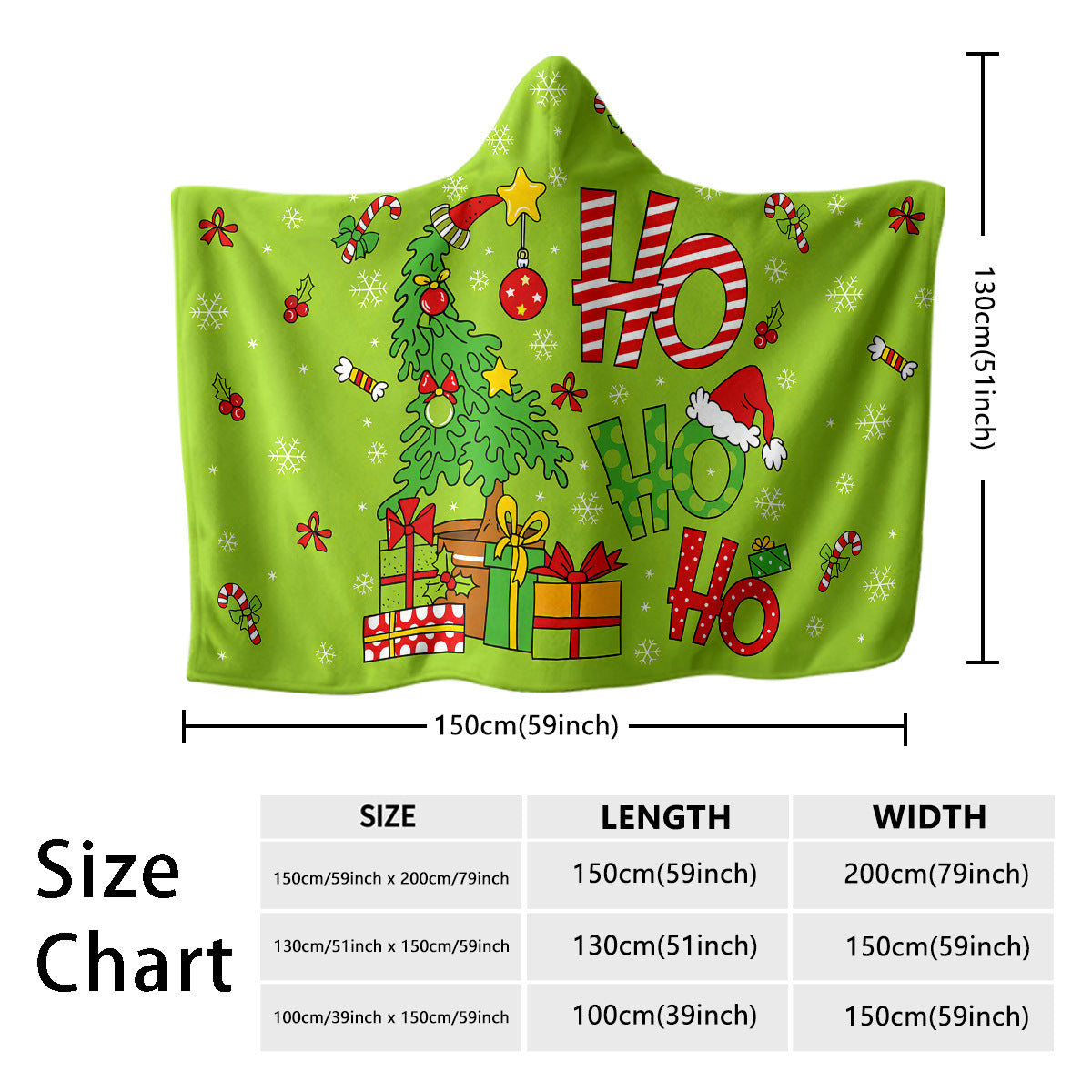 Festive Holiday-Themed Hooded Blanket