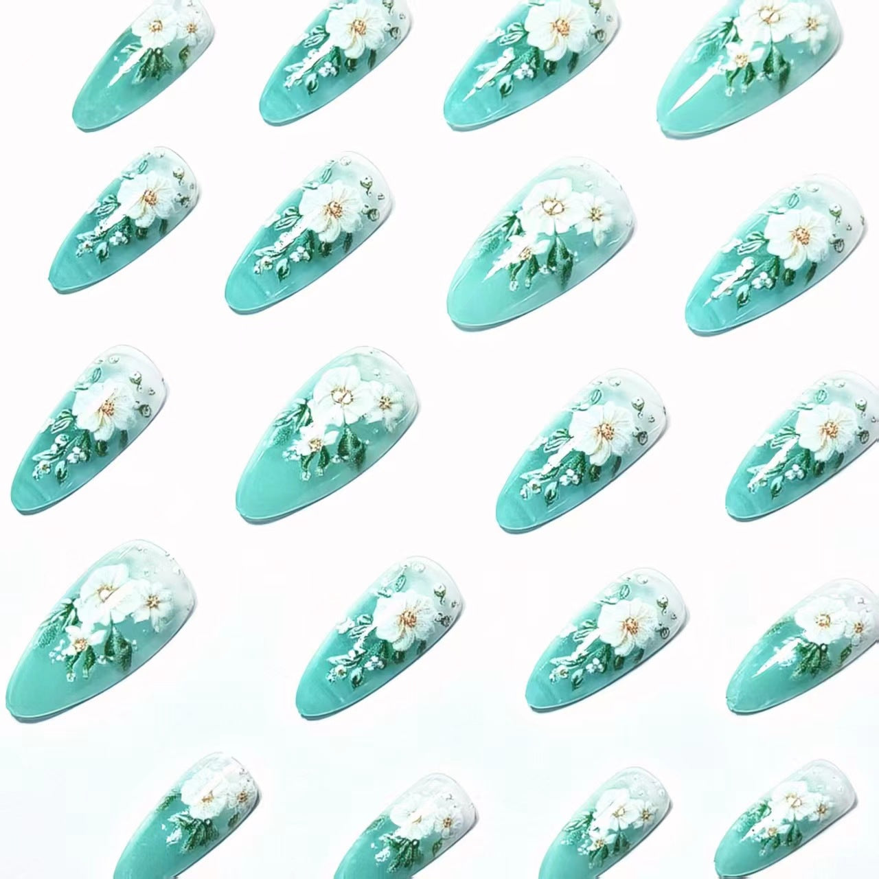 Floral 3D Nail Art Design Acalora