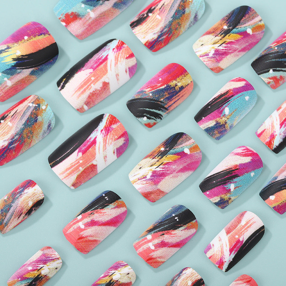 Nail Art Set with Creative Color Patterns Acalora