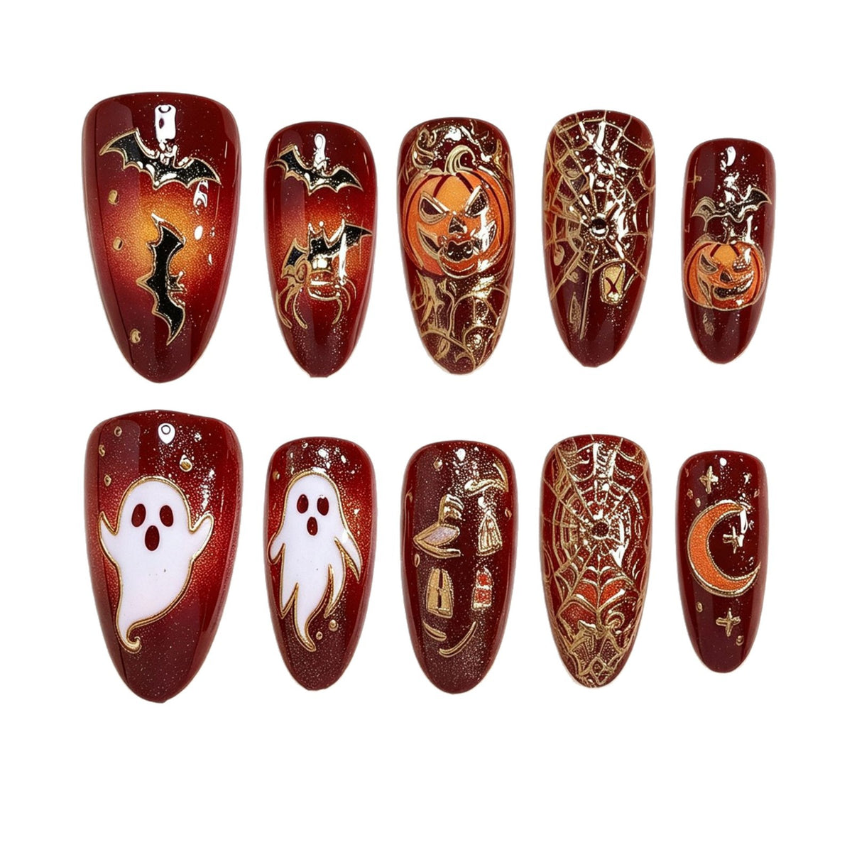 Halloween-Themed Decorative Press-On Nails Acalora