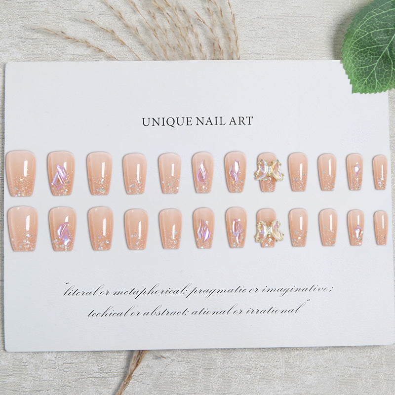 Acrylic Nail Set with Glitter and 3D Butterfly Decorations Acalora