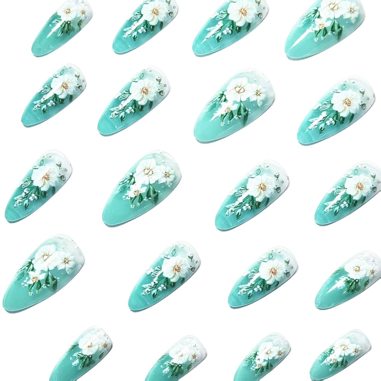 Floral 3D Nail Art Design Acalora
