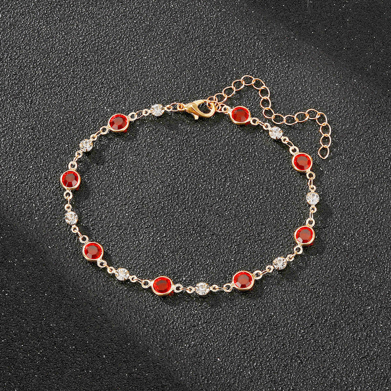 Elegant Rhinestone Chain Anklet Acalora