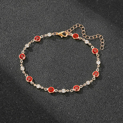 Elegant Rhinestone Chain Anklet Acalora