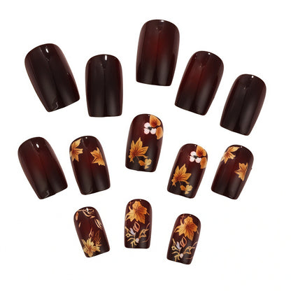 Artificial nails with floral autumn design Acalora
