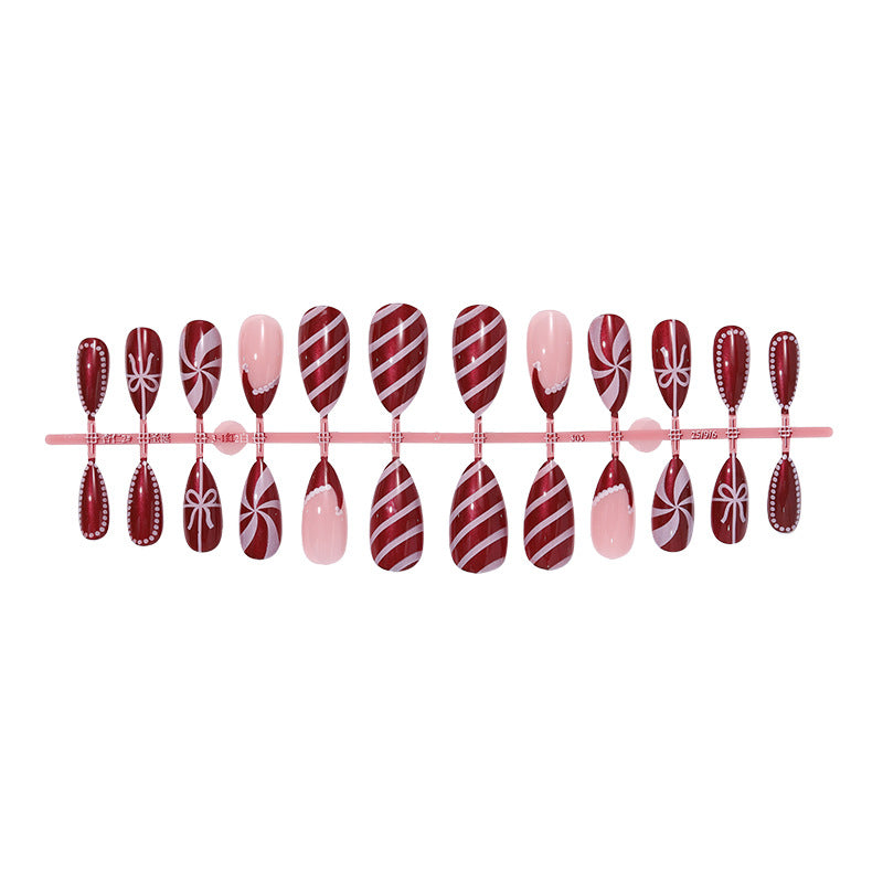Festive Glittery Press-On Nails Set Acalora