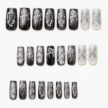 Artistic Long Press-On Nail Design Acalora