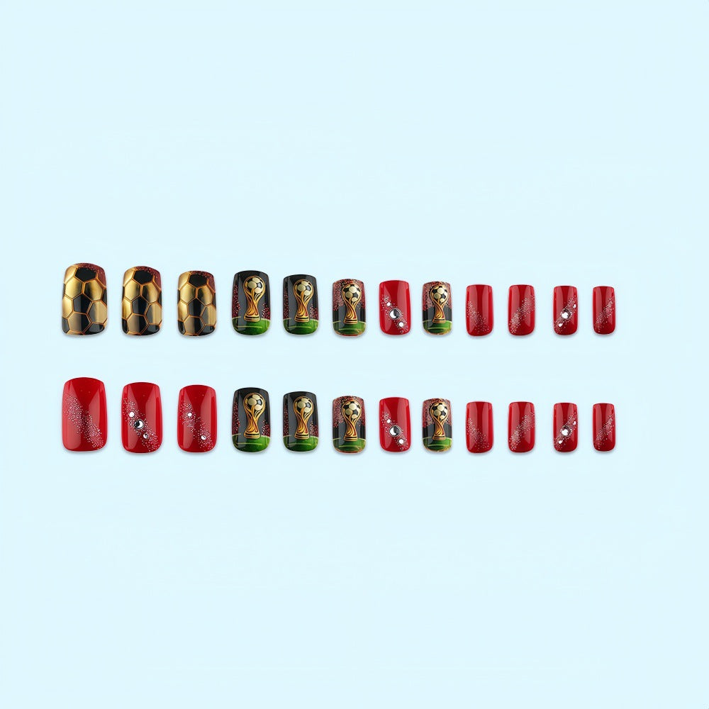 Sports-themed design artificial nails Acalora