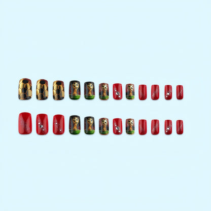Sports-themed design artificial nails Acalora