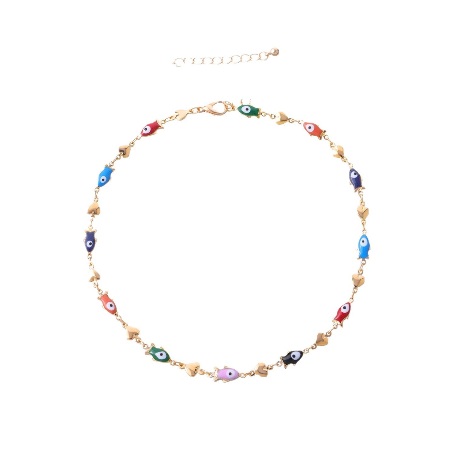 Enamel Fish Charm Necklace Acalora